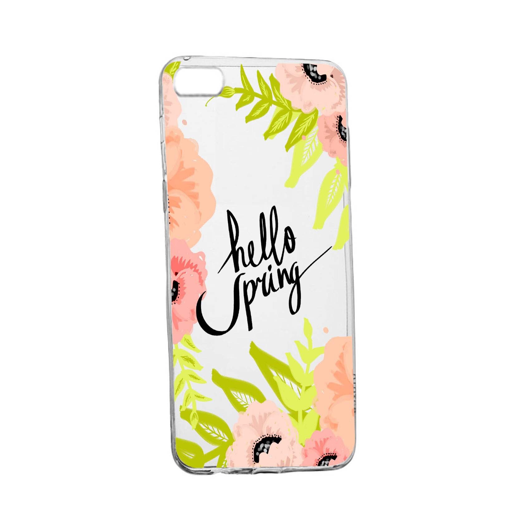 Husa Hello Spring, pentru Apple iPhone 5 / 5S / SE, rezistenta la uzura, anti-alunecare, din silicon Premium, 685