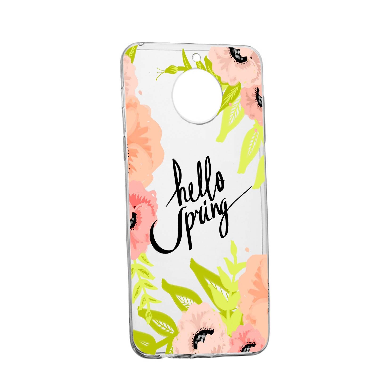 Husa Hello Spring, pentru Motorola Moto E5 Plus, rezistenta la uzura, anti-alunecare, din silicon Premium, 685