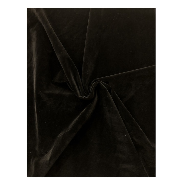 DENISA-DO Textil Anyag, bársony ruházathoz, matt fekete, 150 cm