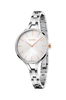 Calvin Klein, Ceas quartz cu bratara metalica, Argintiu Calvin Klein, Ceas quartz cu bratara metalica, Argintiu