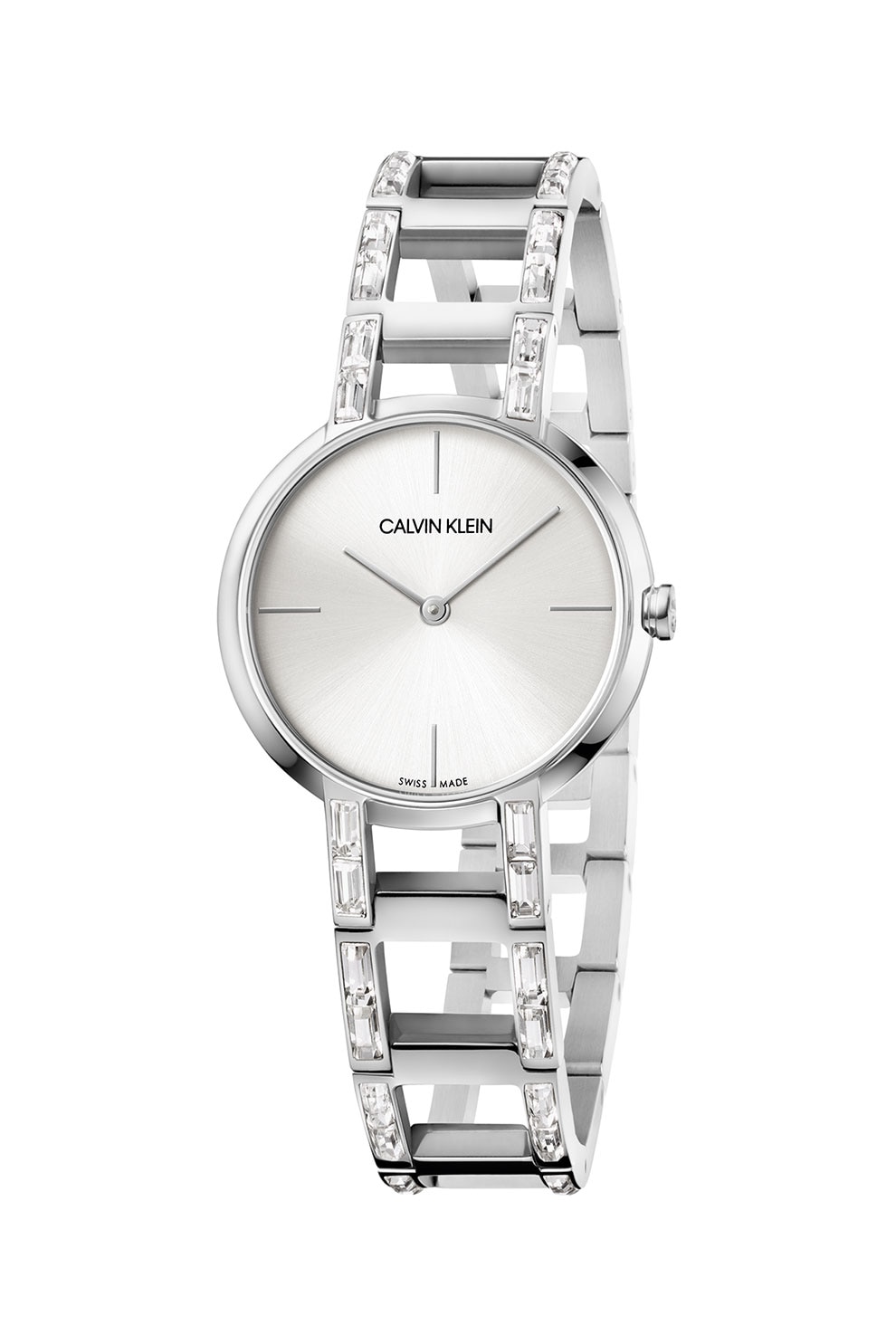 Calvin Klein, Ceas din otel inoxidabil cu cristale, Argintiu