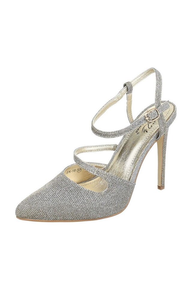 Pantof decupat Small Swan P051 culoare argintiu marime 36