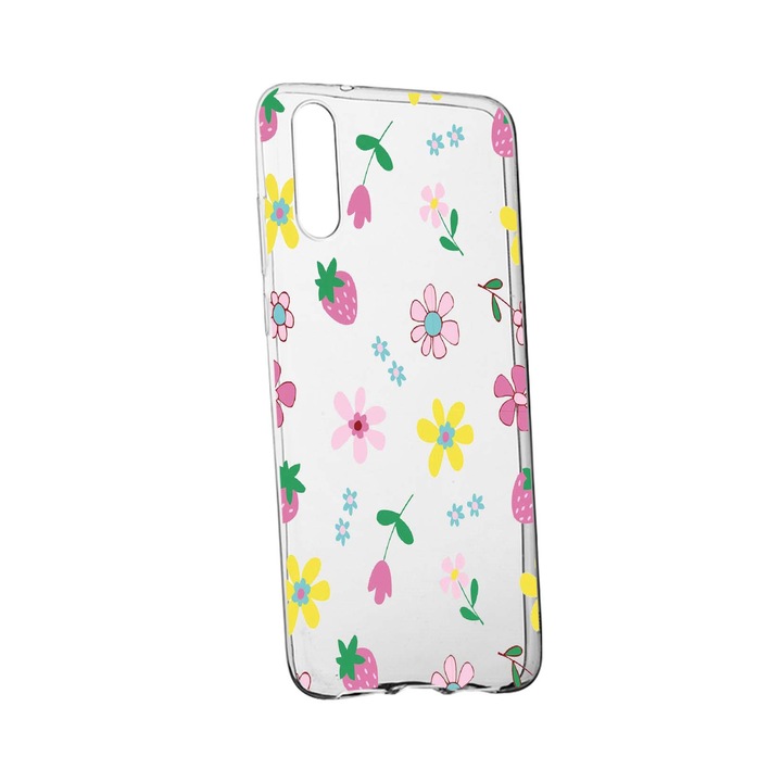 Husa Flowers, pentru Samsung Galaxy M10, rezistenta la uzura, anti-alunecare, din silicon Premium, 687