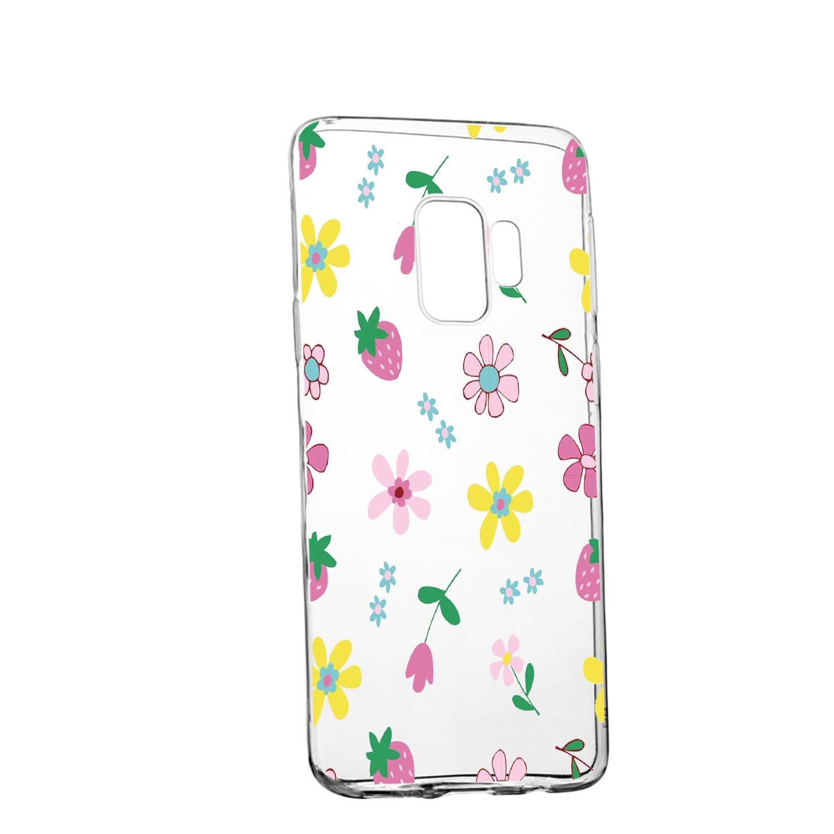 Husa Flowers, pentru Samsung Galaxy S9, rezistenta la uzura, anti-alunecare, din silicon Premium, 687