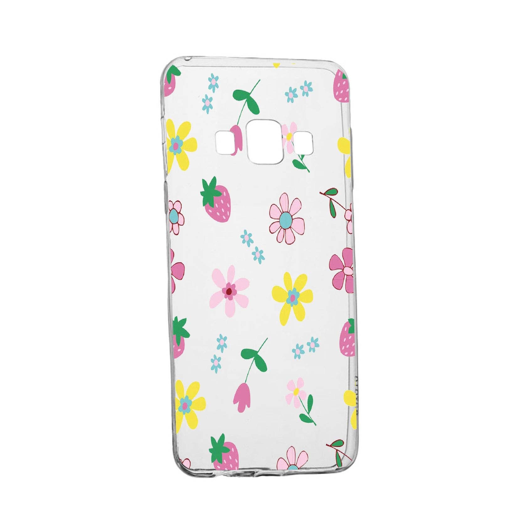 Husa Flowers, pentru Samsung Galaxy A3, rezistenta la uzura, anti-alunecare, din silicon Premium, 687