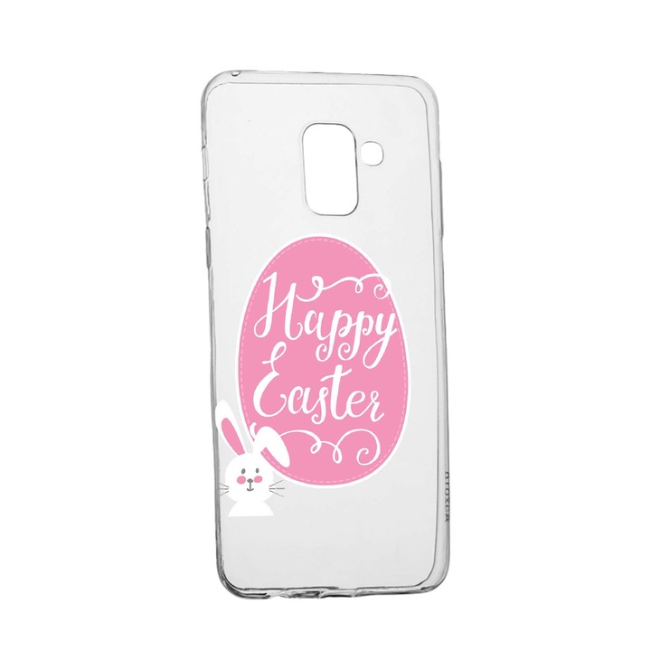 Husa Happy Easter, pentru Samsung Galaxy J6 2018, rezistenta la uzura, anti-alunecare, din silicon Premium, 689