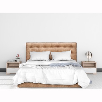 Pat Kring Sensation, 212x172x105 suprafata dormit 160x200 cm, lada depozitare, stofa culoare maro Pat Kring Sensation, 212x172x105 suprafata dormit 160x200 cm, lada depozitare, stofa culoare maro