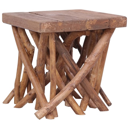 Masuta de cafea din busteni vidaXL, 40 x 40 x 40 cm, lemn masiv, 6.4 kg