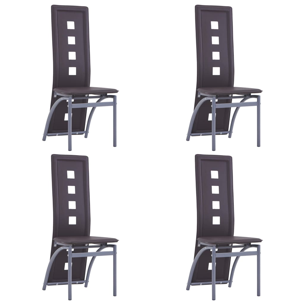 Set scaune de bucatarie, 4 buc maro, piele ecologica 281710