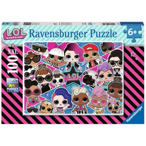 Puzzle L.O.L. Surprise, Ravensburger, dimensiune XXL, 100 de piese, 49x36, 6 ani+