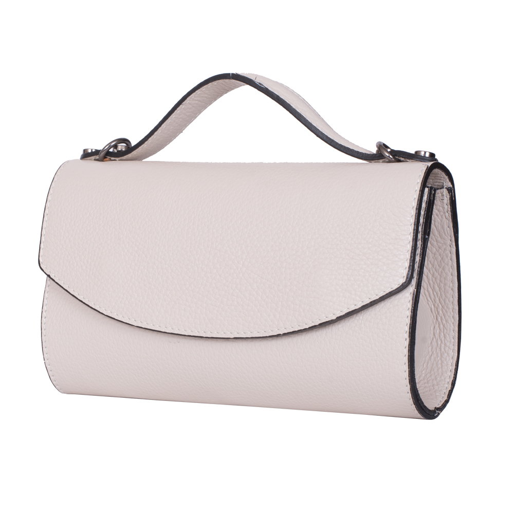 Geanta plic din piele naturala Laura crem