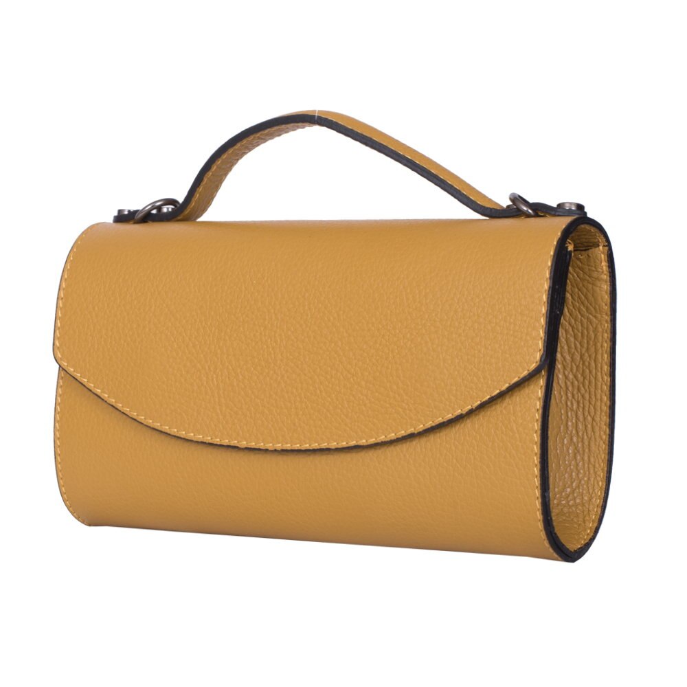 Geanta plic din piele naturala Laura galbena