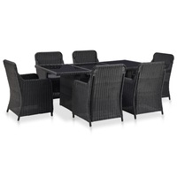 set mobilier de exterior 7 piese masa cu scaune cu perne vidaxl poliratan 200 x 100 x 74 cm negru imagen 11_0_
0