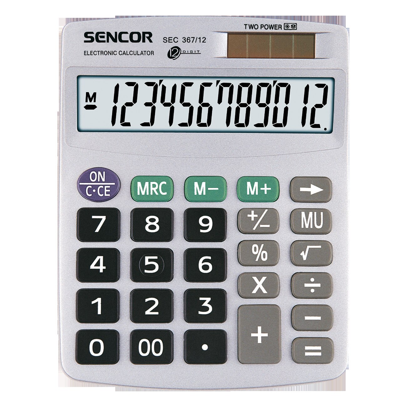 Calculator de birou Sencor SEC 367/12, Afisaj 12 cifre, Gri