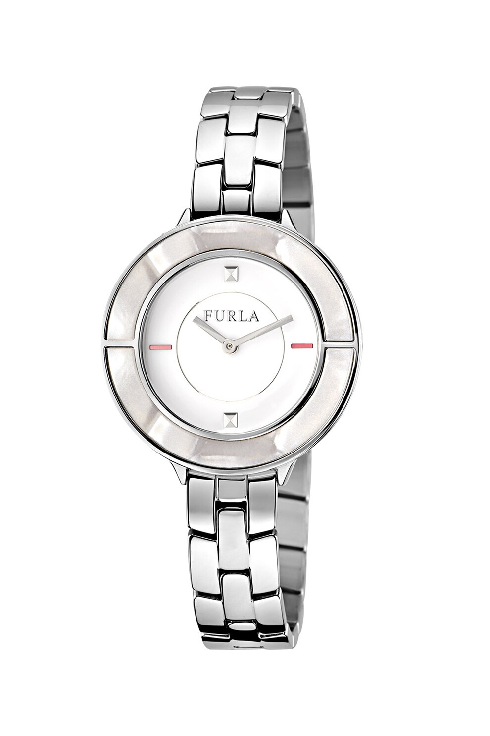 Furla, Ceas quartz cu o bratara metalica, Argintiu/Roz