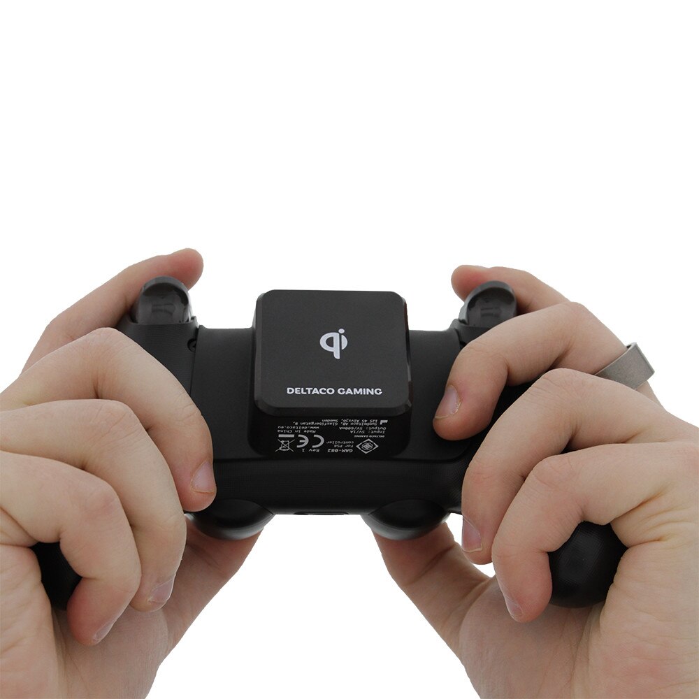 Receiver incarcare wireless pentru controller PS4 DELTACO GAMING certificat Qi negru