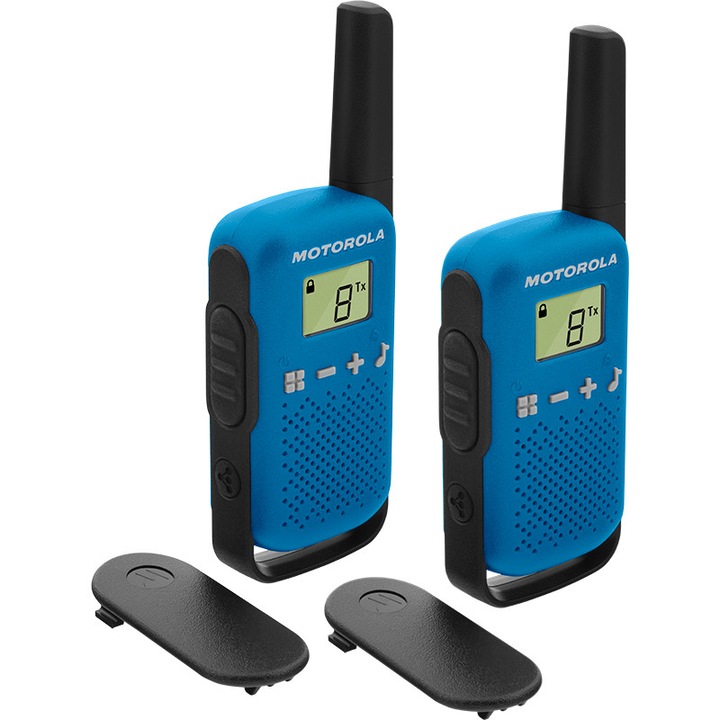Комплект радиостанции Motorola T42, Уоки-Tоки, Син, 2 бр