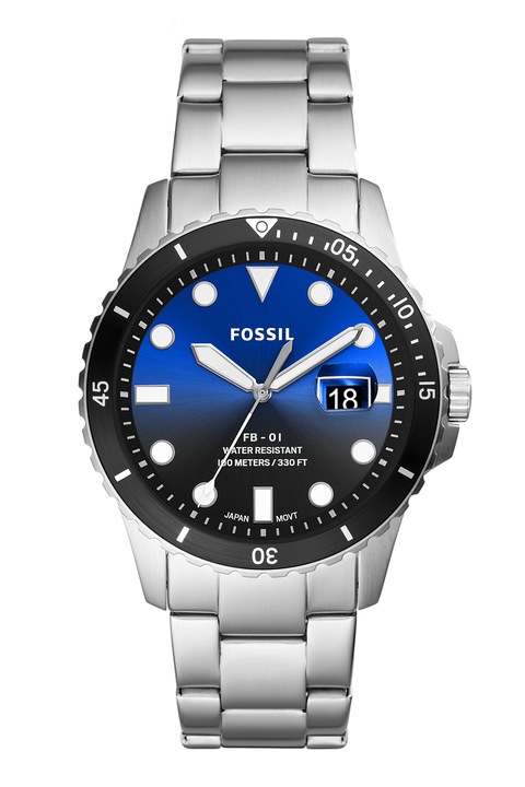 Fossil, Кварцов часовник с иноксова верижка, Сребрист