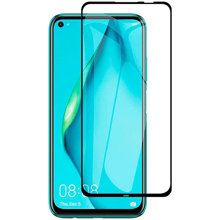 Стъклен протектор Tempered Glass 3D Full Screen за Huawei P40 Lite E , Черен