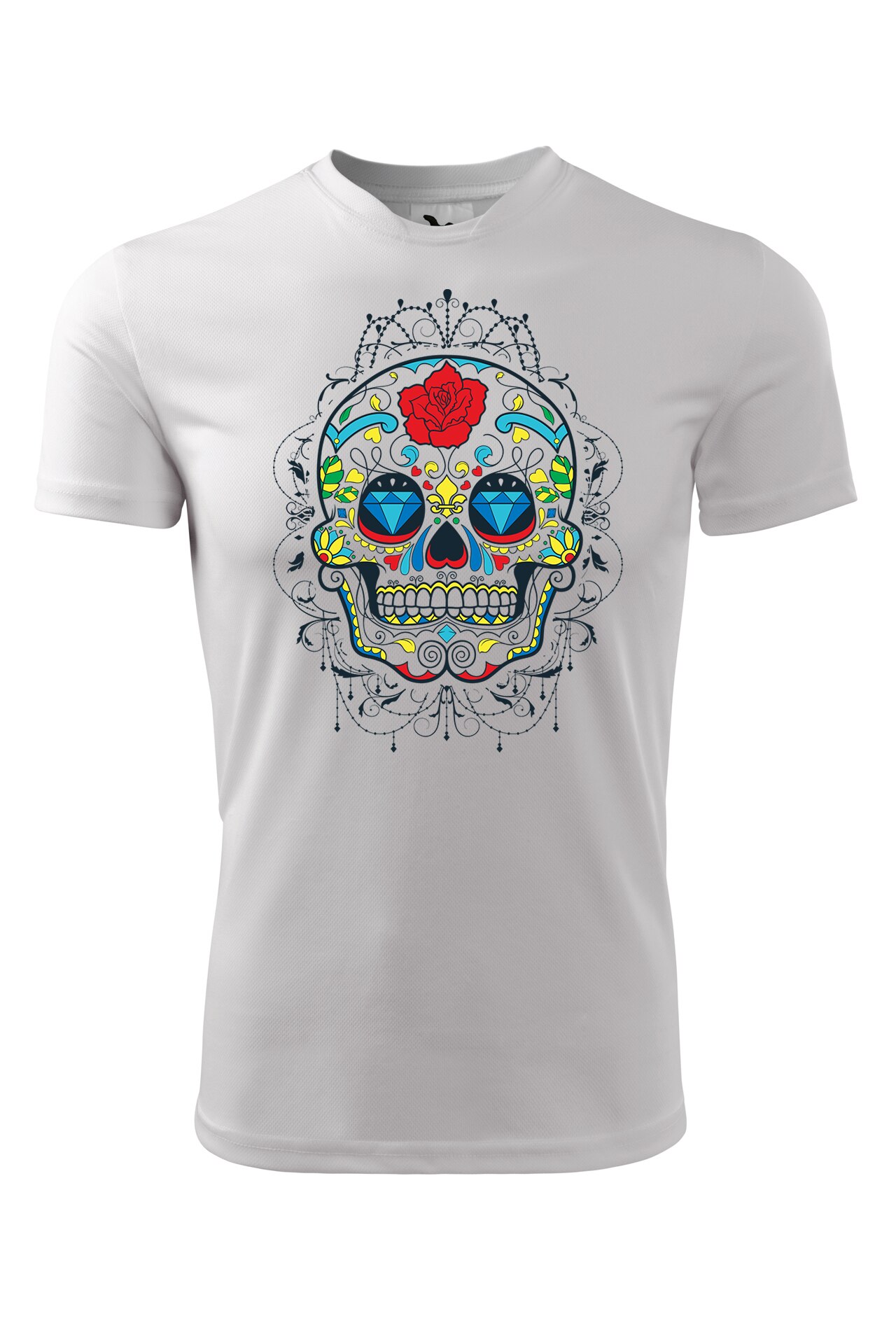 Tricou personalizat, Rose Skull, Adler, Alb