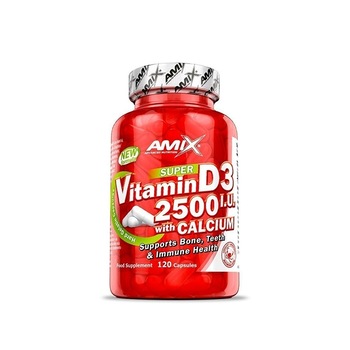 Supliment alimentar Amix Vitamin D3 2500 Iu With Calcium 250Mg 120 Caps Supliment alimentar Amix Vitamin D3 2500 Iu With Calcium 250Mg 120 Caps