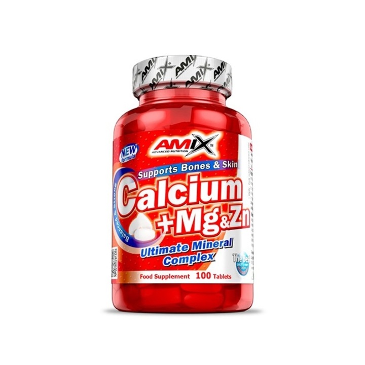 Étrend-kiegészítő Amix Calcium + Mg & Zn 100 tabletta