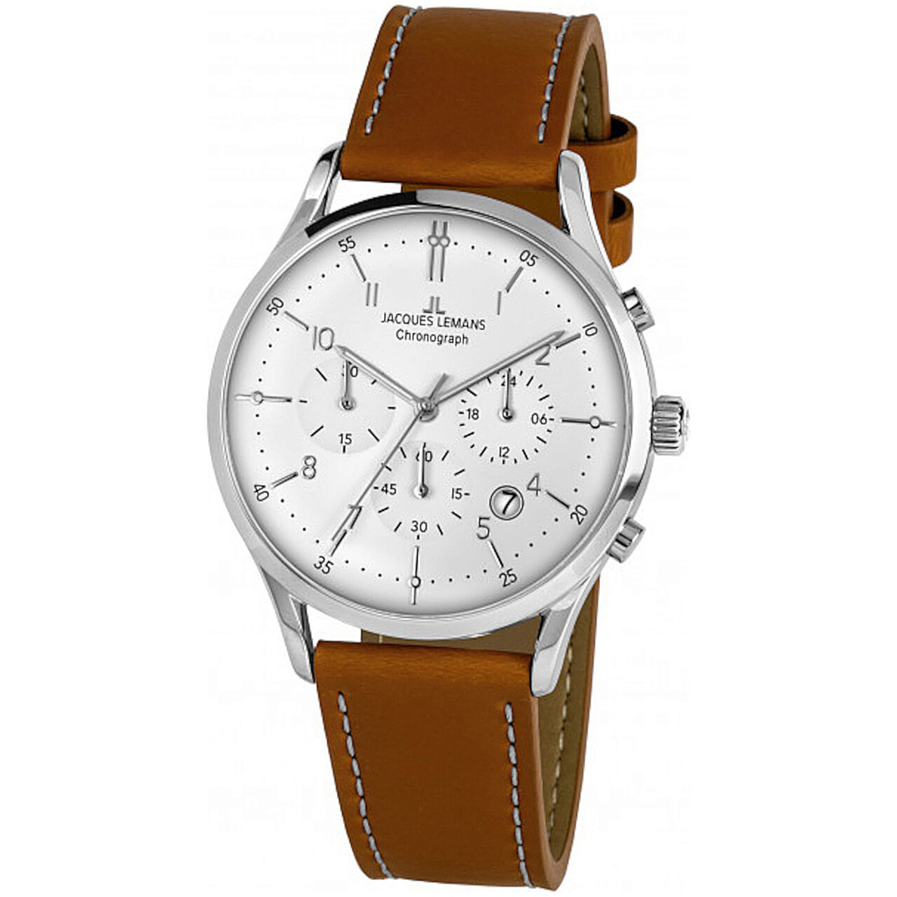 Ceas barbatesc Jacques Lemans 1-2068N Retro Classic, 41mm, 5ATM, Argintiu