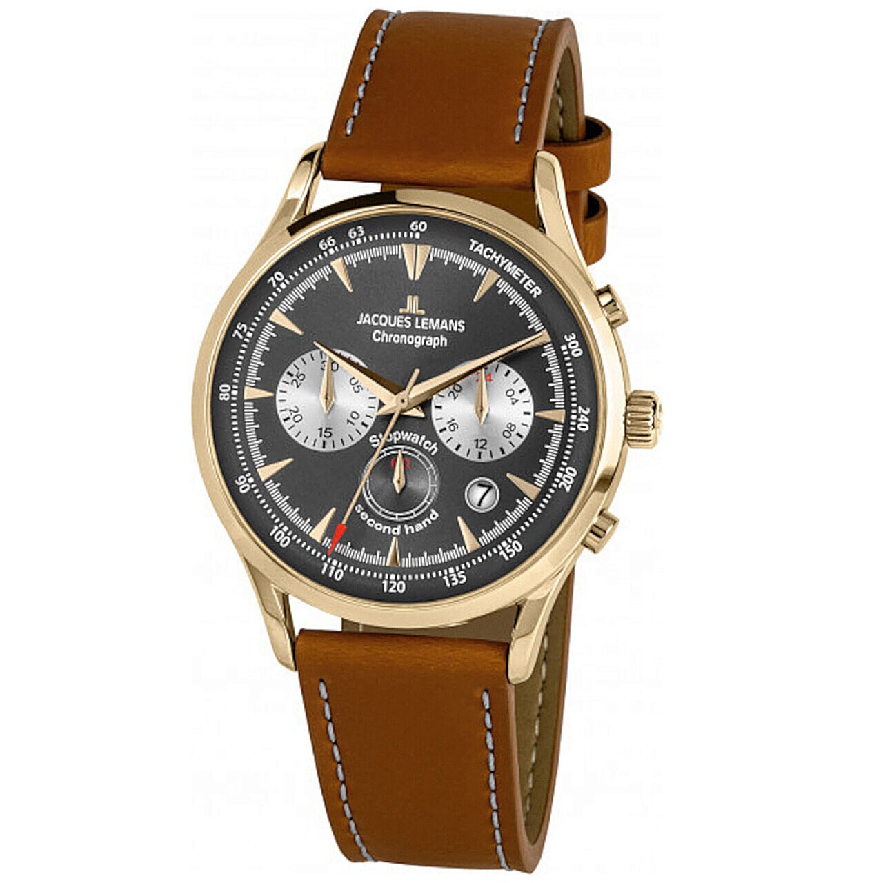 Ceas barbatesc Jacques Lemans 1-2068J Retro Classic, 41mm, 5ATM, Auriu
