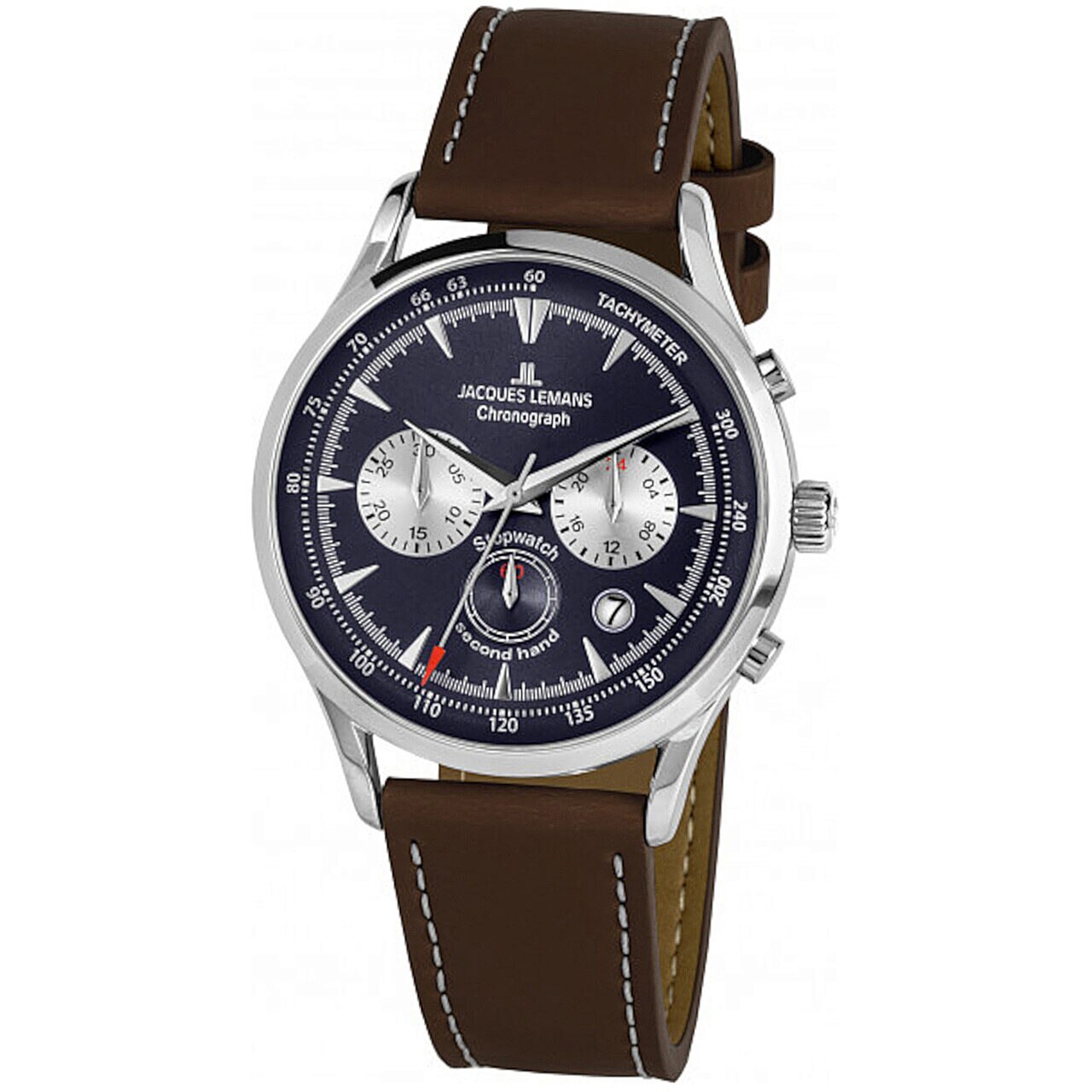 Ceas barbatesc Jacques Lemans 1-2068C Retro Classic, 41mm, 5ATM, Argintiu