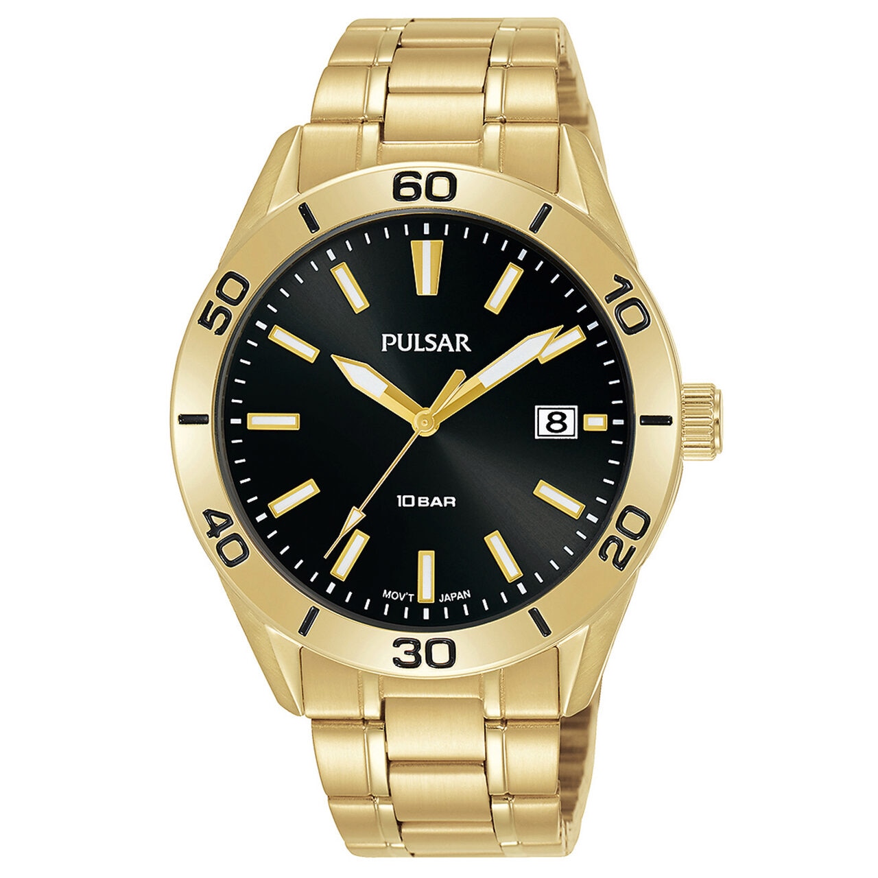Ceas barbatesc Pulsar PS9648X1, 40mm, 10ATM, Auriu