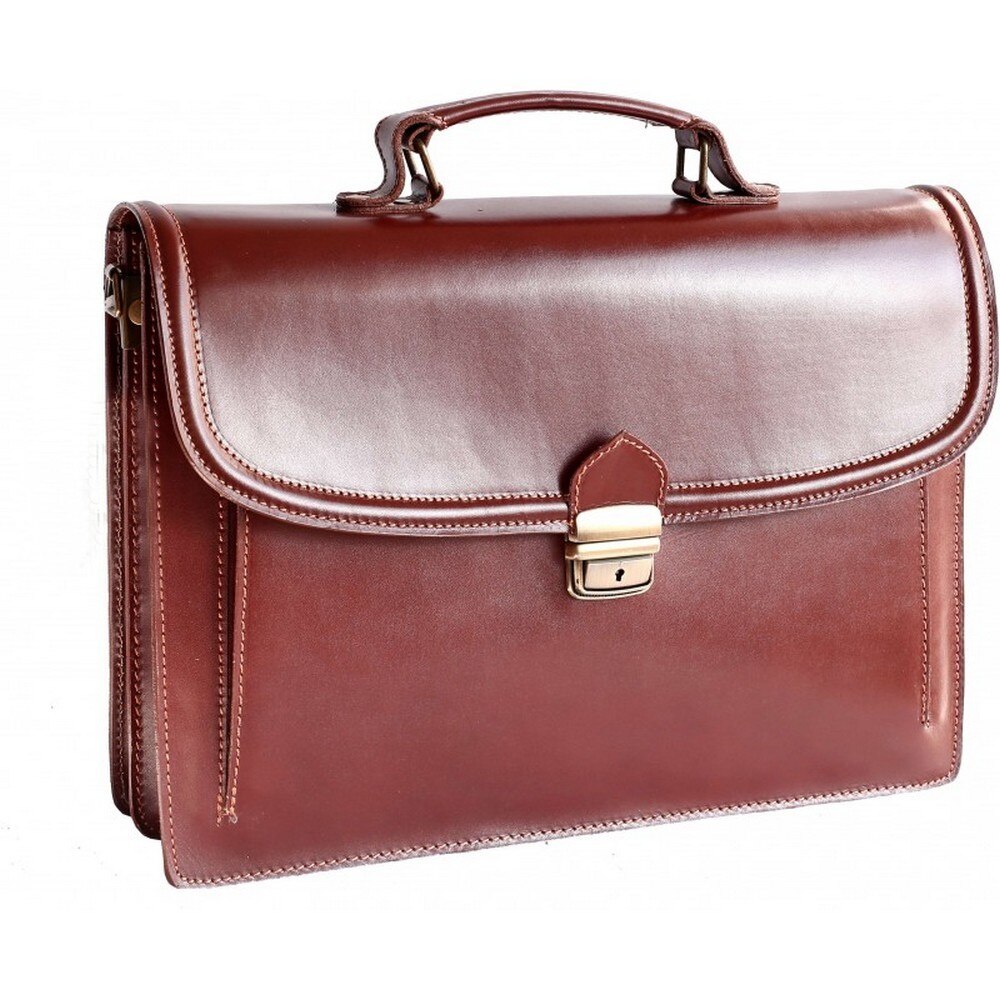Geanta office din piele naturala coniac 246A, PORTLAPTOP