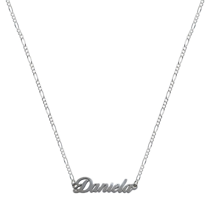 Lantisor din argint personalizat cu nume Daniela, 9449FIG31 Dras, Argintiu