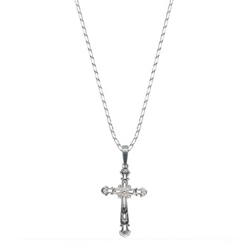 Lantisor cu cruciulita, din argint 4274FIG01, Dras, Argintiu Lantisor cu cruciulita, din argint 4274FIG01, Dras, Argintiu