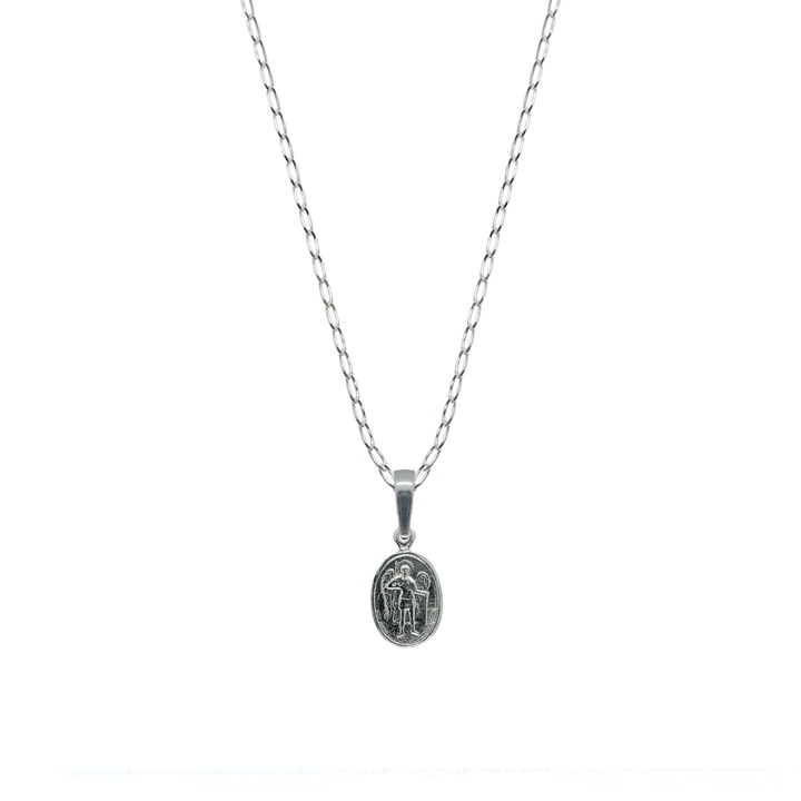 Lantisor din argint cu medalion Sfantul Arhanghel Mihail, 4382FIG01, Dras, Argintiu