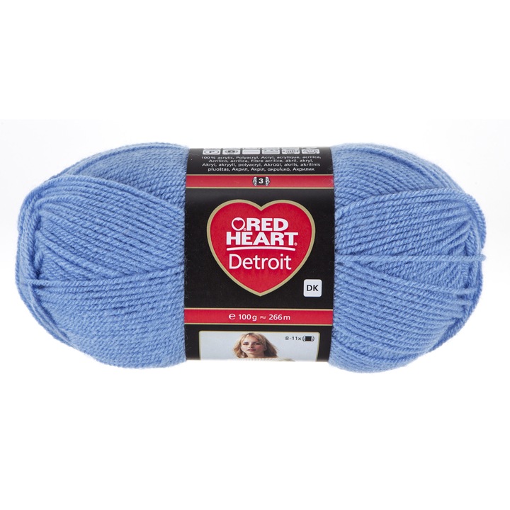 Red Heart Detroit 05670 textilszál, horgoláshoz és kötéshez, akril, kék, 266 m