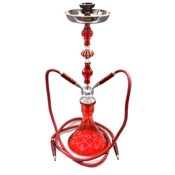 Narghilea Tobi, Tahta, 2 furtunuri, Rosu, 72 cm Narghilea Tobi, Tahta, 2 furtunuri, Rosu, 72 cm