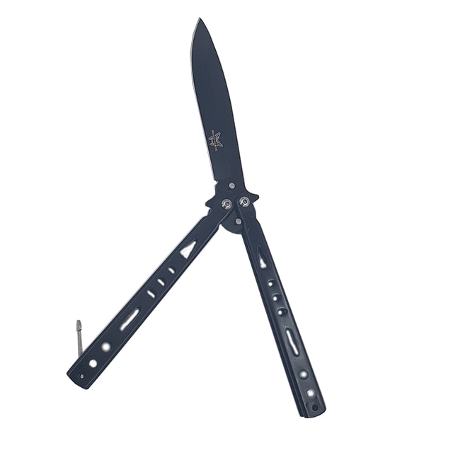 Cutit fluture Butterfly, Balisong 23 cm, negru n1