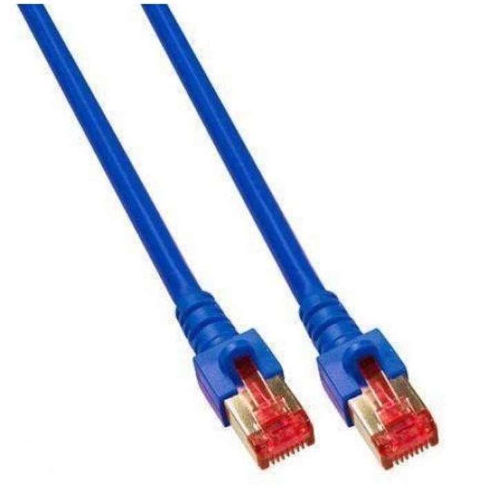Cablu de retea din fibra optica cu miez de cupru, EFB Elektronik, S/FTP cat6A LSZH 1m, albastru