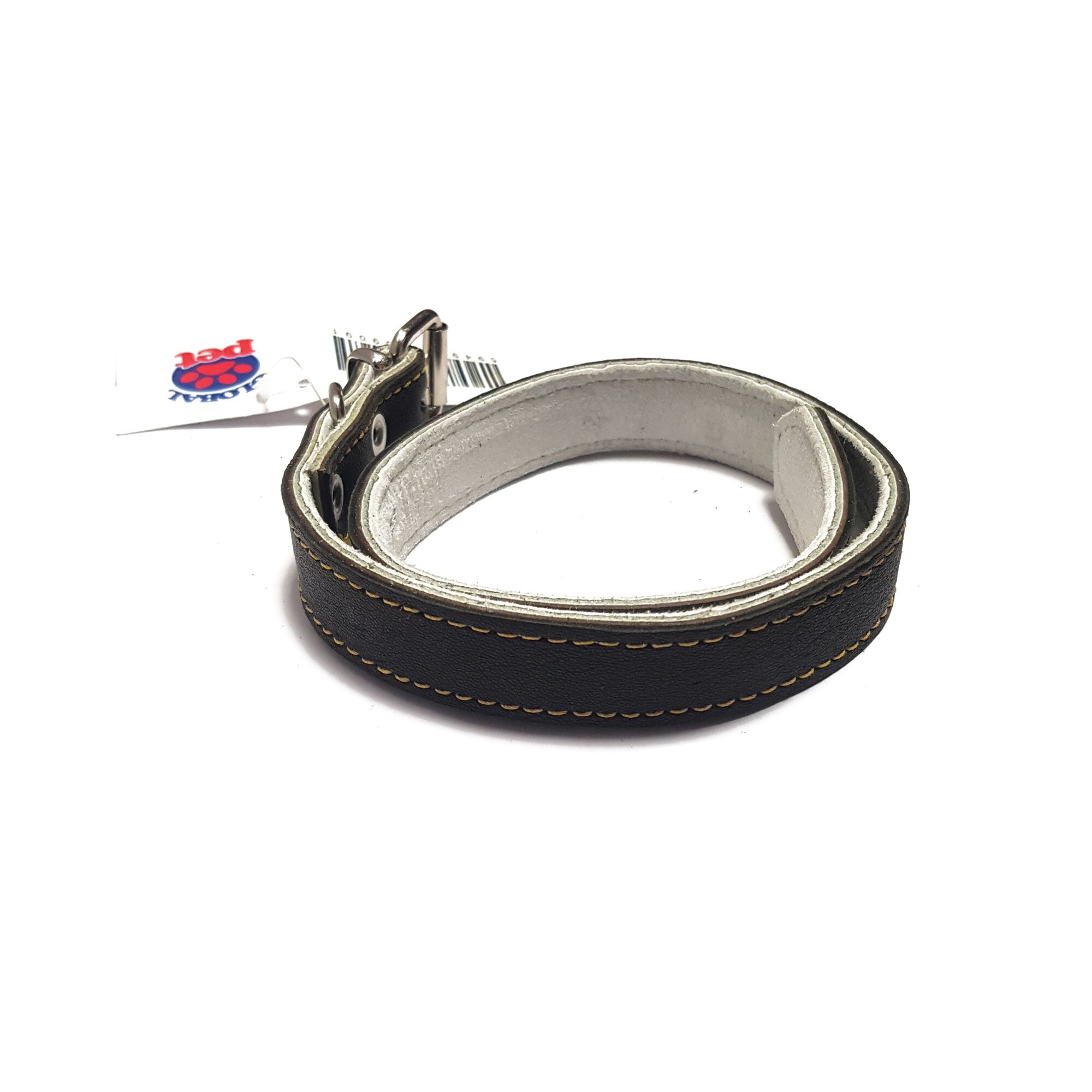 Zgarda din piele 2.5/55 cm, Gri inchis