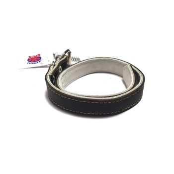 Zgarda din piele 2.5/55 cm, Gri inchis Zgarda din piele 2.5/55 cm, Gri inchis