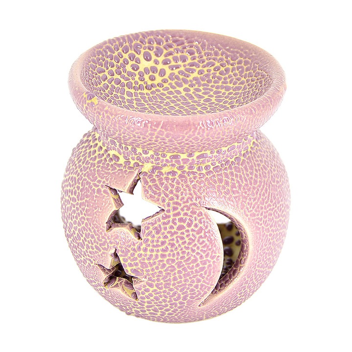 Suport ceramic pentru aromaterapie Ulcior Fericire Roz, vas aroma ulei parfumat, e-palosanto
