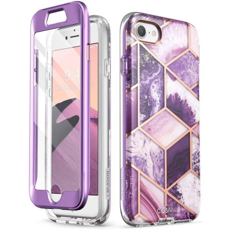 Carcasa stylish Supcase Cosmo iPhone 7/8/SE (2020) cu protectie display, Purple