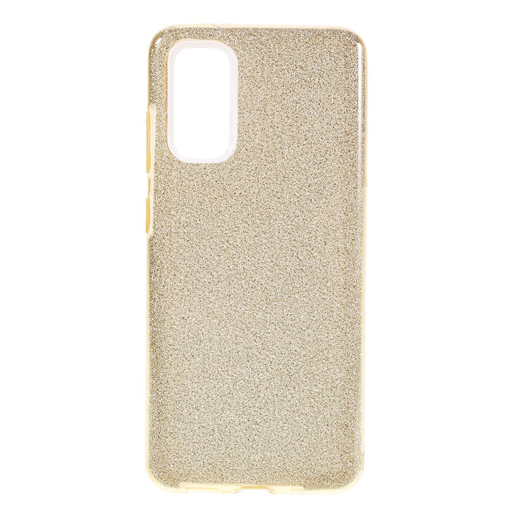 Husa Samsung S20 Ultra silicon 3 in 1 cu sclipici Gold