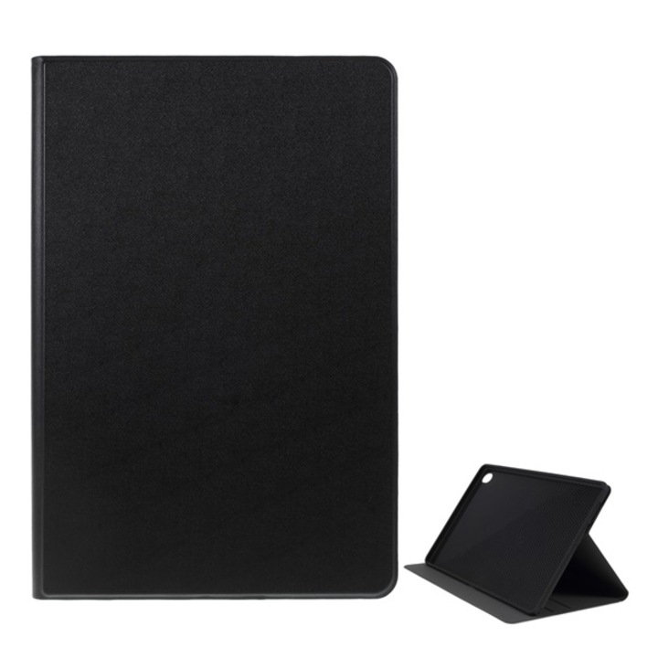 Gigapack Bőr hatású tok, Huawei MediaPad M6 10.8 WIFI, álló, FLIP, oldalra nyíló, asztali tartó funkció, Fekete