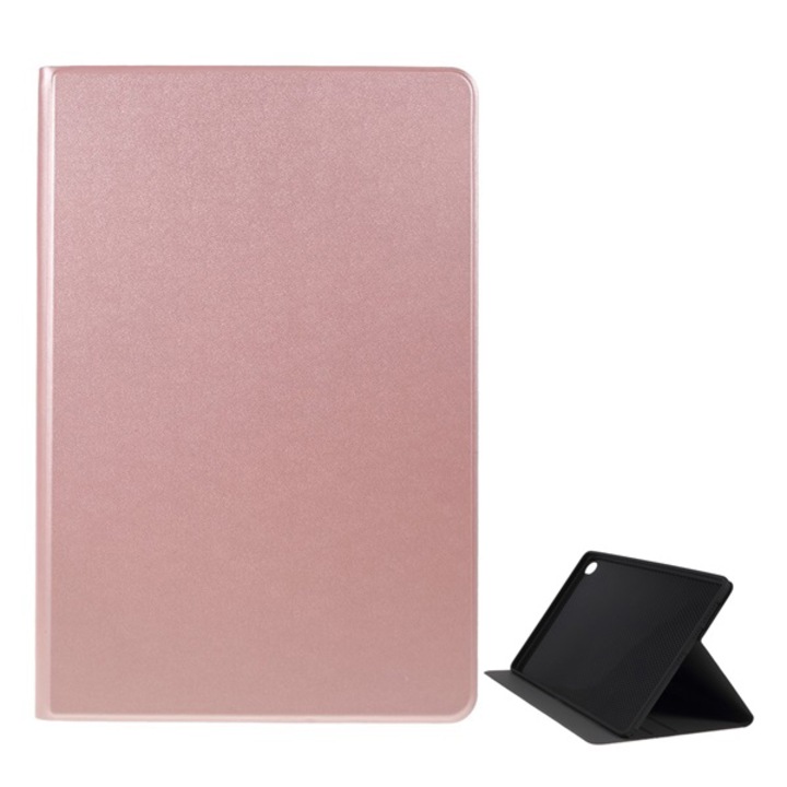 Gigapack Bőr hatású tok, Huawei MediaPad M6 10.8 WIFI, álló, FLIP, oldalra nyíló, asztali tartó funkció, Rozéarany