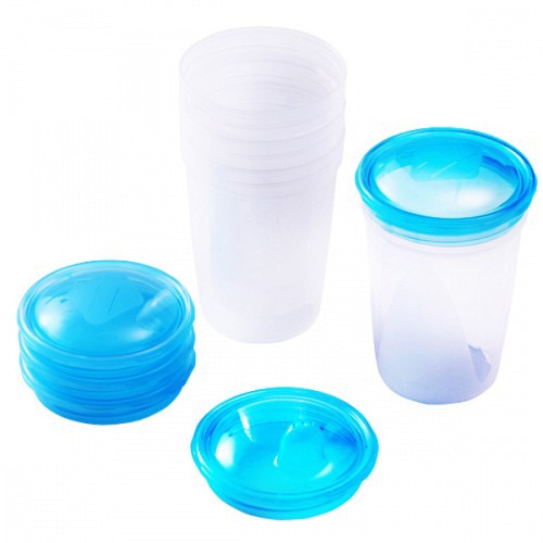 Baby Ono - Recipient Lapte cu Capac 200 ml 4 buc