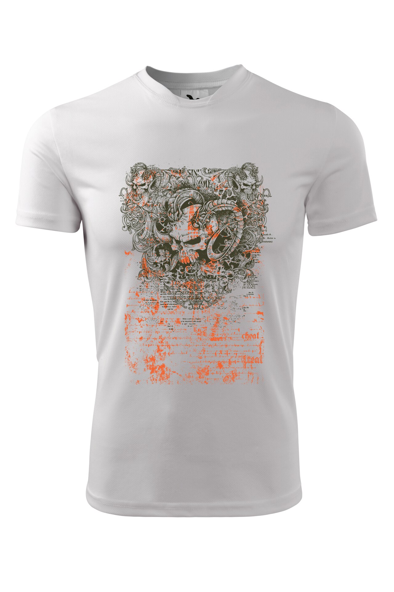 Tricou personalizat, Horns Skull, Adler, Alb