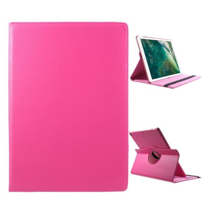 Gigapack Bőr hatású tok, Apple iPad Pro 12.9 (2017), álló, FLIP, asztali tartó funkció, 360°-ban forgatható, Rózsaszín