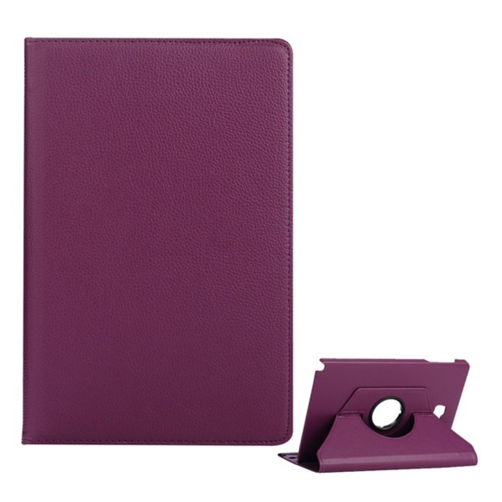 Gigapack Bőr hatású tok, Samsung Galaxy Tab A 10.1 LTE (2016) SM-T585, álló, FLIP, asztali tartó funkció, 360°-ban forgatható, Lila