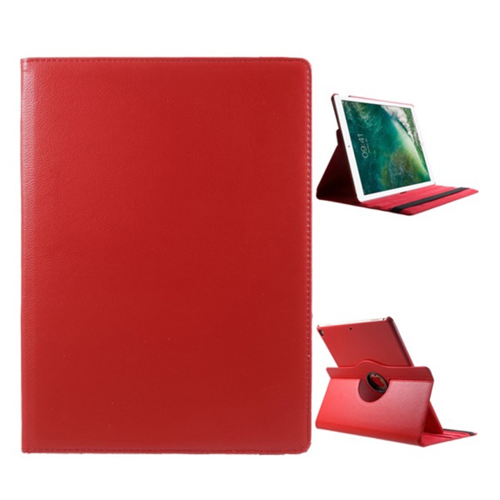 Gigapack Bőr hatású tok, Apple iPad Pro 12.9 (2017), álló, FLIP, asztali tartó funkció, 360°-ban forgatható, Piros